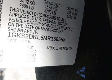 2021 GMC Yukon 4Wd Denali z USA, uszkodzony, nr VIN 1GKS2DKL6MR158558